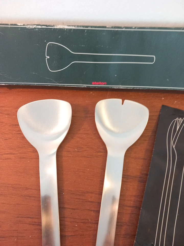 VINTAGE STELTON SALAD SERVERS BY ERIK MAGNUSSEN, STAINLESS STEEL - Image 2 of 4