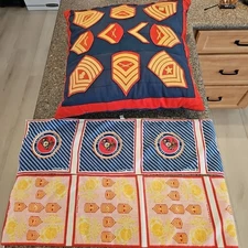 USMC Marine Corps Insignia Patches Pillow & Frankie Welch Scarves Lot Vtg Rare