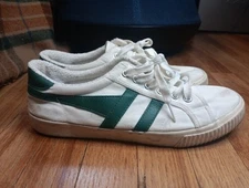 Gola Tennis Mark Cox CLA280 Mens White & Grn Canvas Sneakers Shoes Sz 8 US EU 41