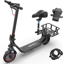 WERHY Electric Scooter with Seat for Adults 350W Motor E Scooter W/ Rear Basket