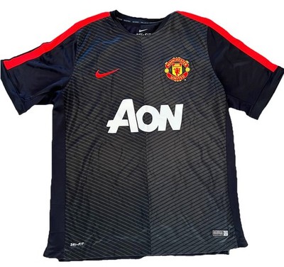 Nike Dri Fit Manchester United AON Practice Jersey Size XL Black Patch Logo READ