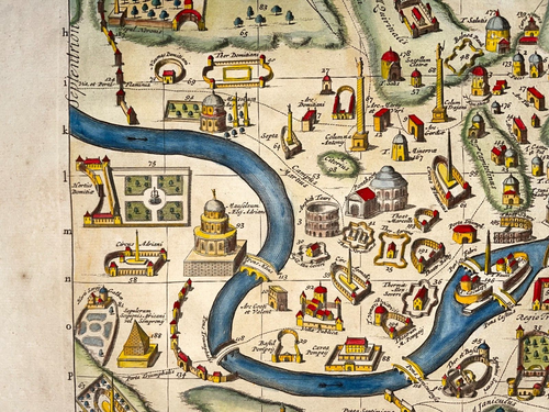 ROMA VETUS ITALY 1719 HENRI CHATELAIN LARGE ANTIQUE MAP 18TH CENTURY - Picture 2 of 14