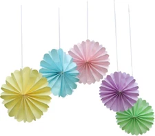 Pastel Paper Rosettes Hanging Home Birthday Party Decoration Baby Shower Photo P