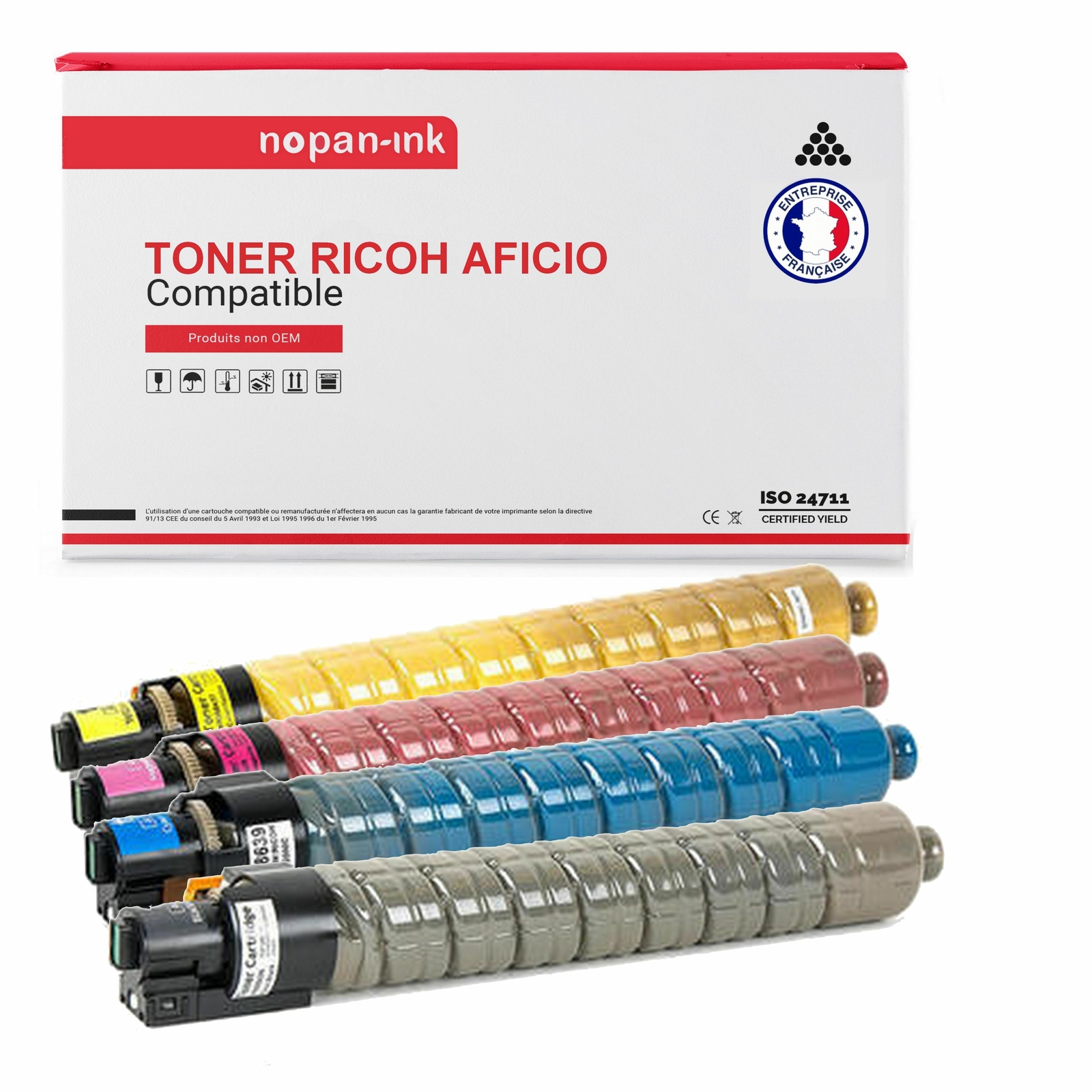 Toner RICOH compatible NOPAN-INK pour éviter les pannes d'encre en couleur