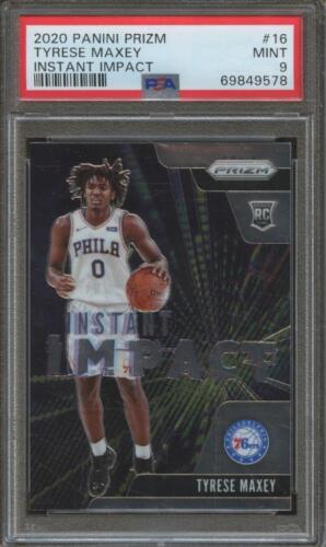2020-21 Panini Prizm TYRESE MAXEY #16 RC Rookie Instant Impact PSA 9 NA1 - Picture 1 of 2