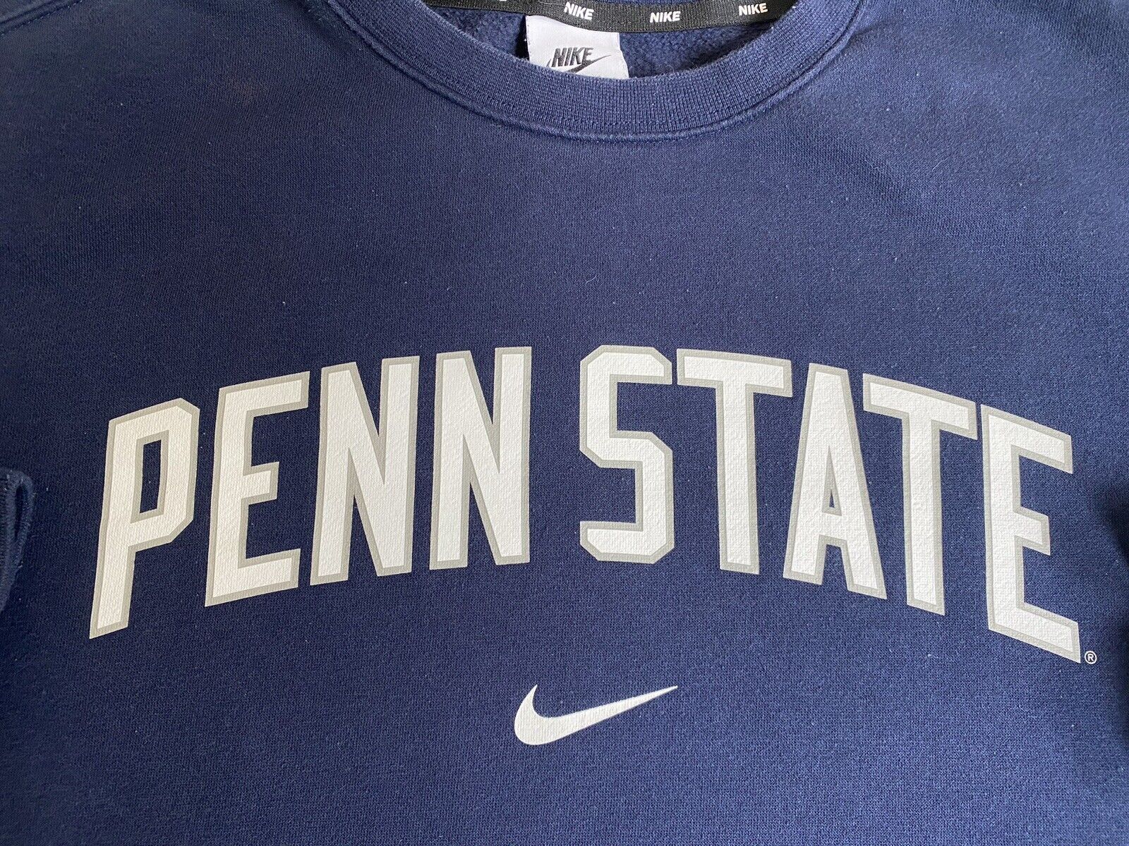 Penn State Nittany Lions Sweatshirt Men Large Crewneck Fleece Nike Center Swoosh