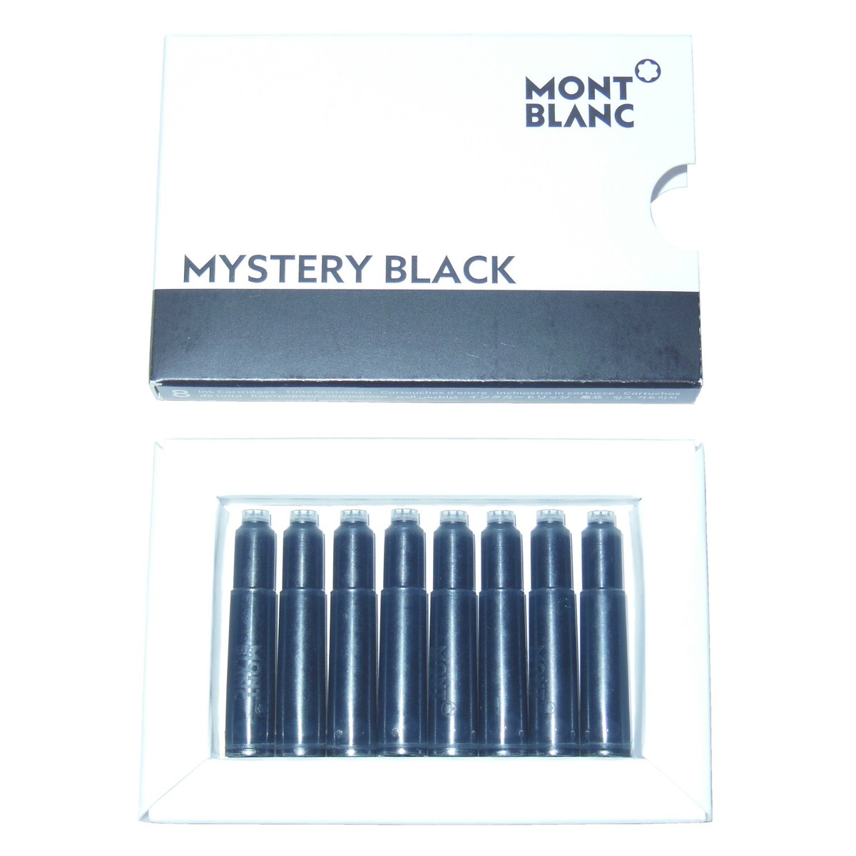 New Montblanc Mystery Black Fountain Pen Ink Cartridges 8-piece