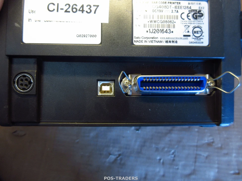 SATO CG408DT-IEEE1284 Parallel Thermal DT/TT USB 105 mm Label Printer - 1.2 KM - Bild 4 von 4