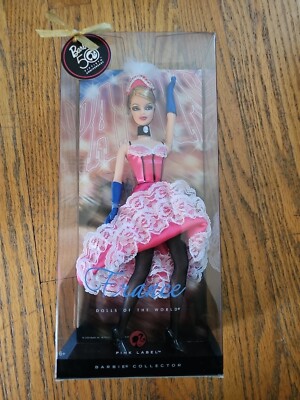 France Barbie Dolls of the World 2008 Moulin Rouge Pink label Mattel Collector