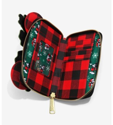 Loungefly Disney Minnie Mouse Christmas Plaid Holiday Small 