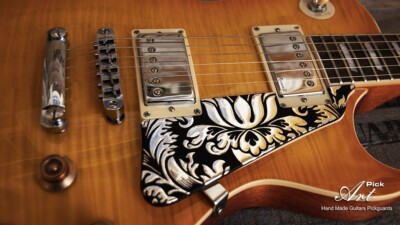 Gibson Les Paul Pickguard SET-of-3 Gilded, Embossed and Engraved Hand Painted