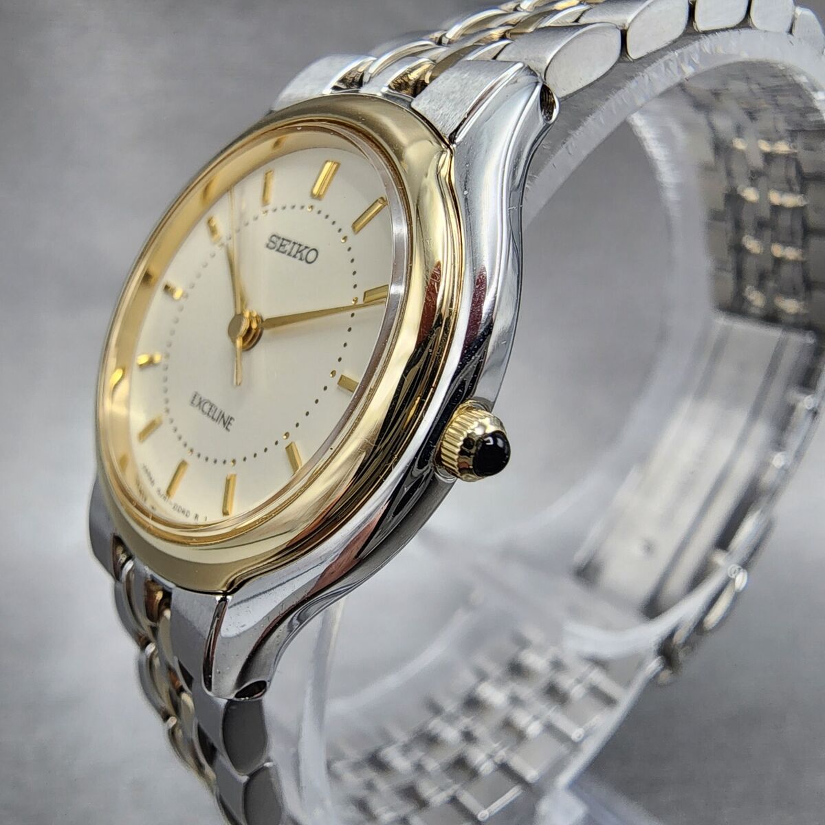 Seiko Exceline Watch Women 24mm Cream Dial Two Tone Round Seiko Exceline Watch Women 24mm Cream Dial Two Tone Round