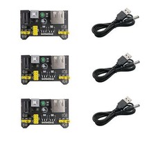Excelity 3pcs 3.3v/5v Power Supply Module For Mb102 Breadboard Kit With Usb To 5
