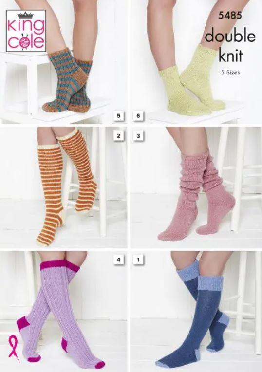 King Cole DK Knitting Pattern Socks 5485
