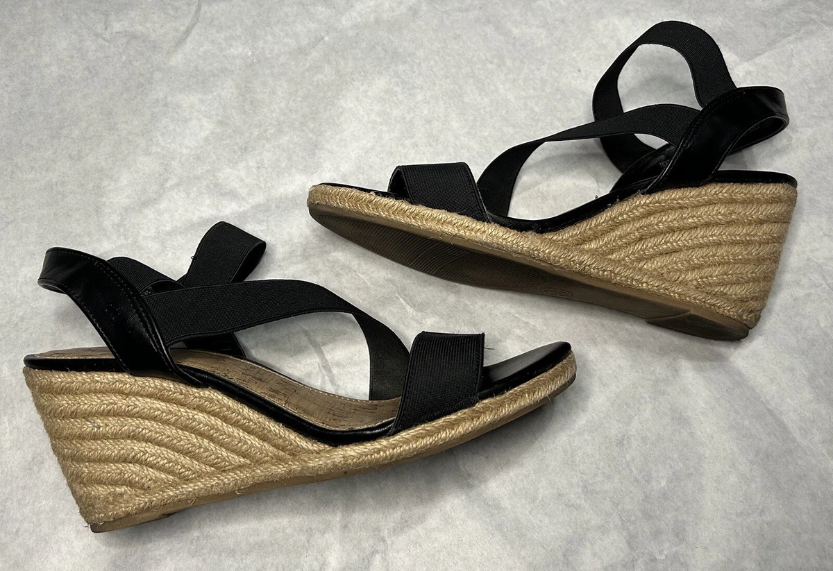 Merona black wedges sale