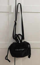 Sonia Rykiel Women Black Velvet Shoulder Drawstring Sack Bag 