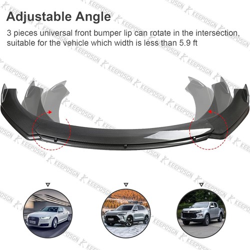 Parachoques delantero de fibra de carbono divisor de labios + faldones laterales para Audi A3 A4 A5 A6 S3 S4 - Imagen 4 de 16