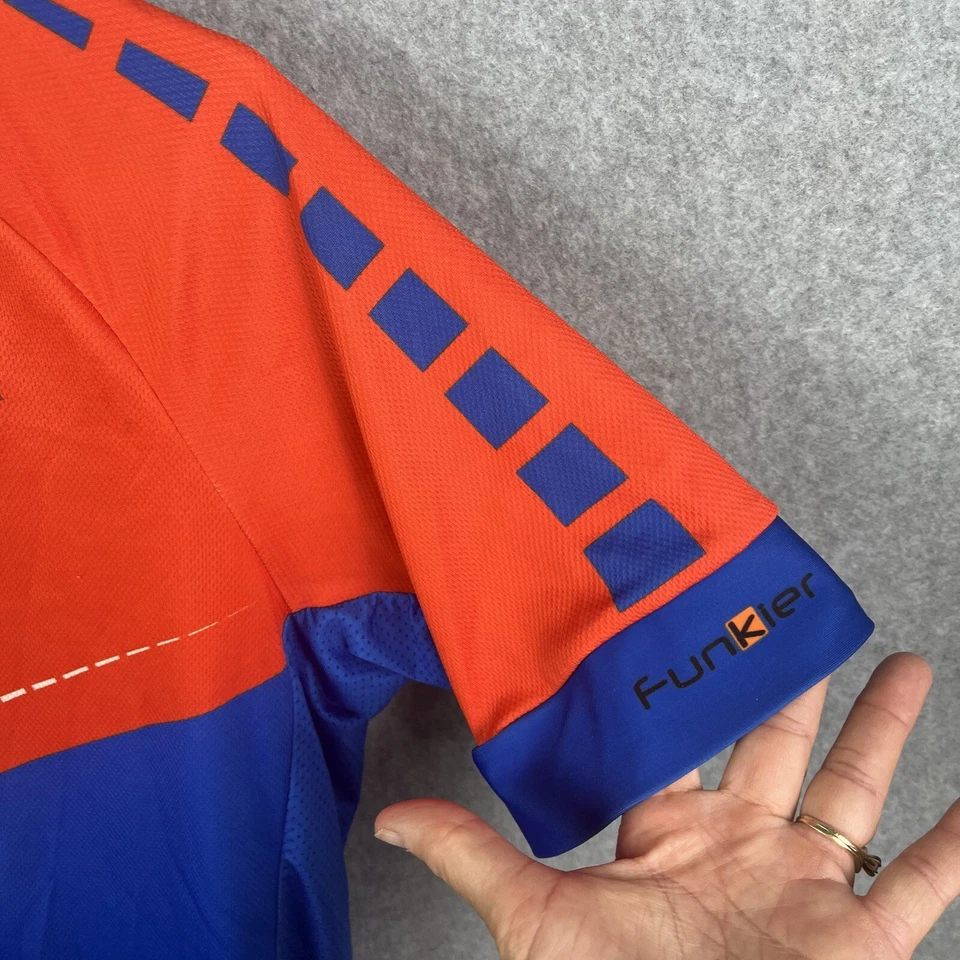 Camisa de ciclismo Funkier bicicleta para hombre talla grande naranja azul  Foto 4 de 4