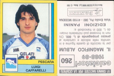 PANINI FOOTBALLERS 1988/89 *Figure-sticker No. 260* PESCARA-CAFFARELLI * NEW