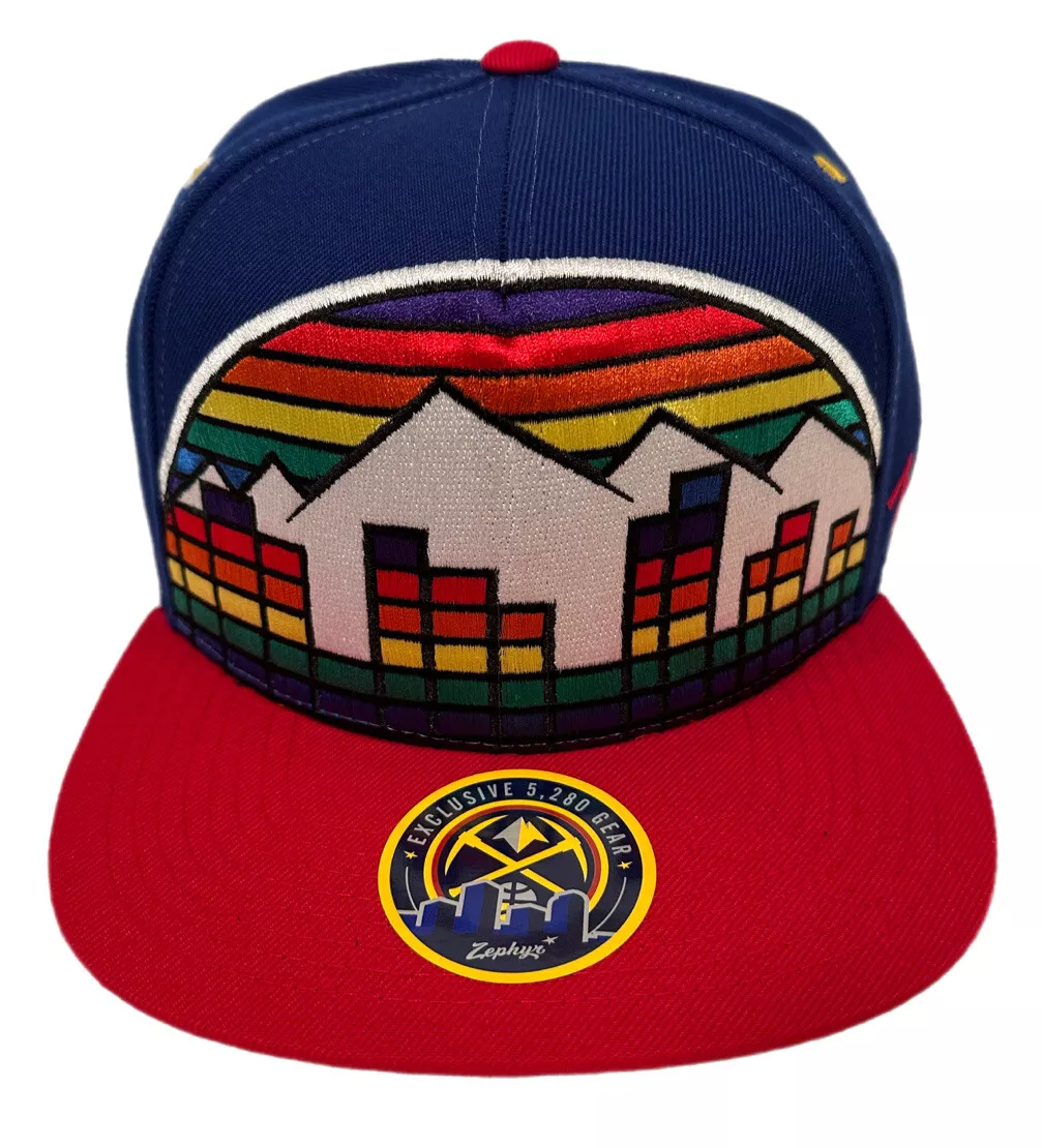 Zephyr RARE NBA Denver Nuggets Skyline Flat Bill SnapBack Hat