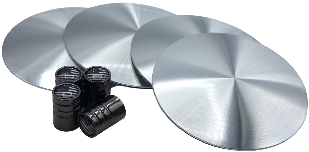 4 Pack Silver 56mm Dome Wheel Center Cap Emblem Stickers – Aluminum Finish