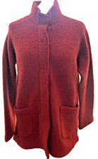 Adini Boiled Wool Jacket Long Sleeve High Neck Concealed Popper Closure Size S