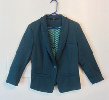 Mossimo Blazer Jacket Women's Casual Dark GREEN One Button Front Lined Size MED