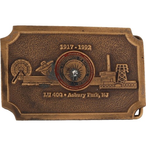 Ibew International Brotherhood Electrical Worker Union 1990s Vintage Belt Buckle