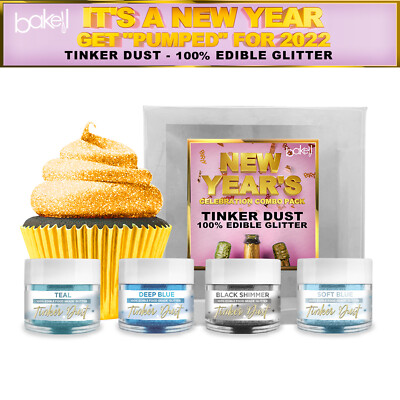 Get Pumped For 2022 New Year's Edible Food & Dessert Glitter Pack D (4 PC SET)