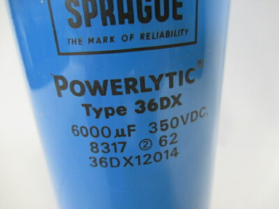 Sprague 36DX12014 Powerlytic Capacitor 6000uf 350VDC USED | eBay
