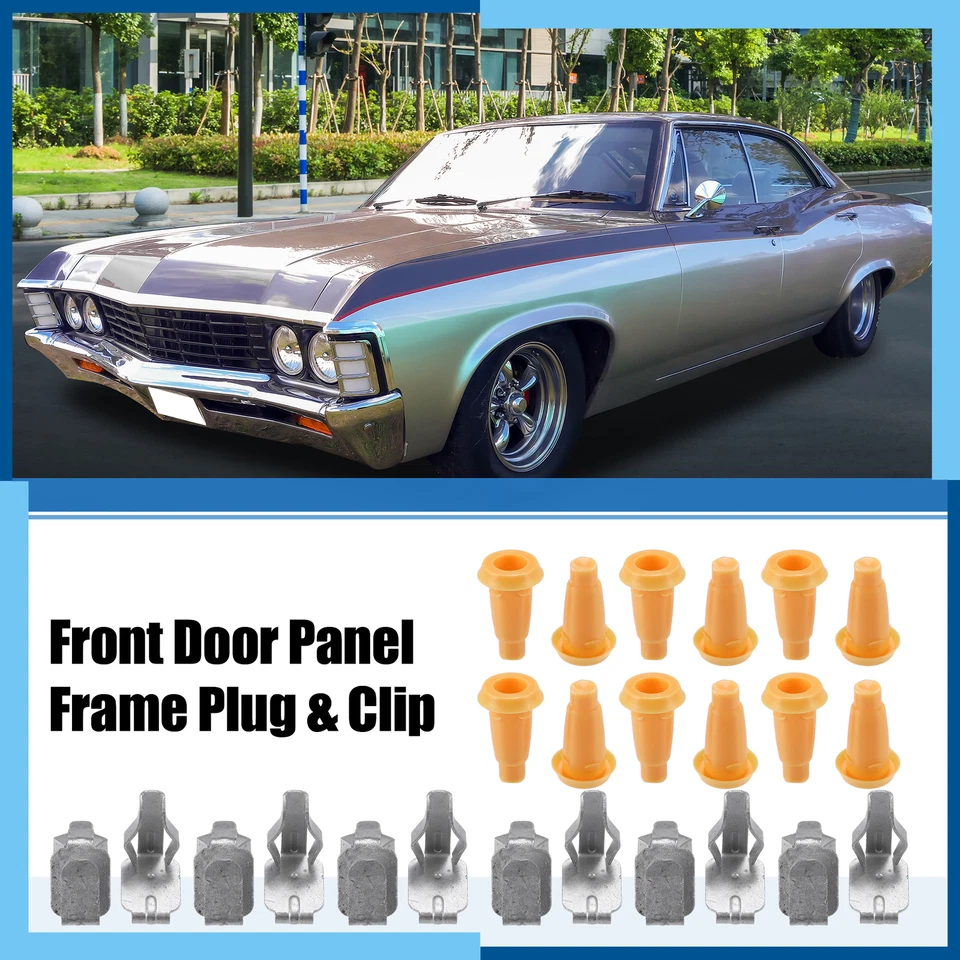 Paquete (24) Enchufe y clip para marco de panel de puerta delantera para Chevrolet Camaro 1967-1974 Foto 2 de 4