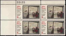 US Scott # 1433, 'The Wake of the Ferry', Plate Block of (4) 1971 8¢ Stamps, MNH