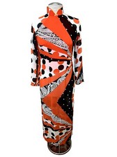 Women's Multicolor Sheath Sheer Orange Maxi Dress No Brand Size 4 Small