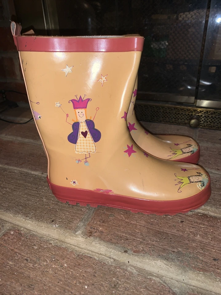 Laura Ashley Girls Rain Galoshes Boots FAIRY PRINCESS Unique Design Sz 3 ❤️tb52 - Image 2 of 4