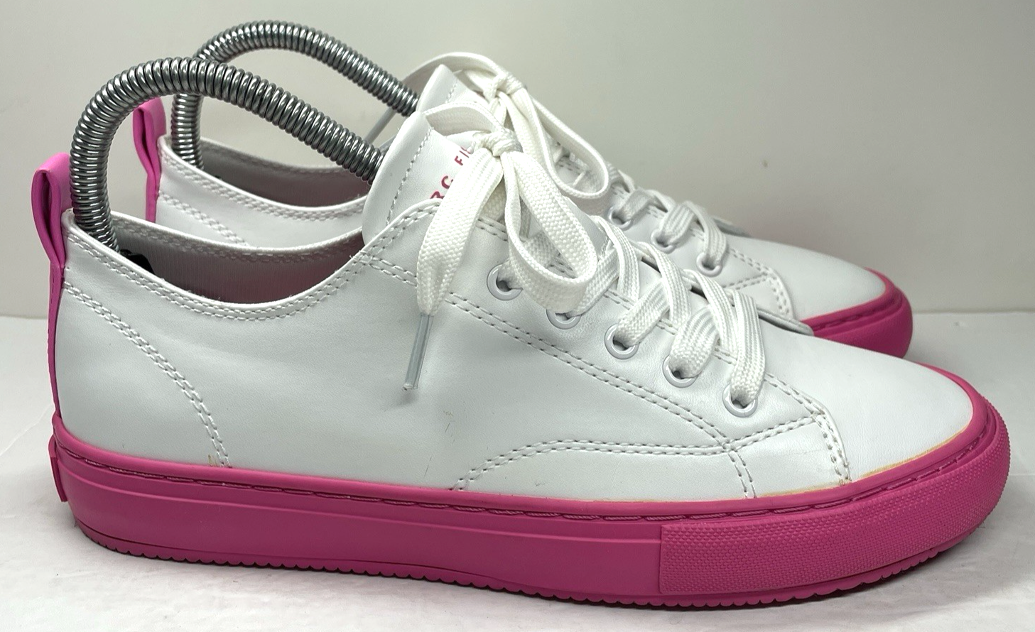 Marc Fisher Shoes Sneakers Fashion Casual Trainers Womens 7M White Pink MFLESTY2