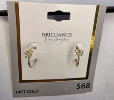 14 Kt Gelbgold Schmetterling Creolen mit Chirurgenstahlrücken 0,44 Gramm 