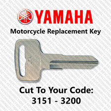 Yamaha Motorcycle Replacement Key Cut to Your Code 3151 - 3200
