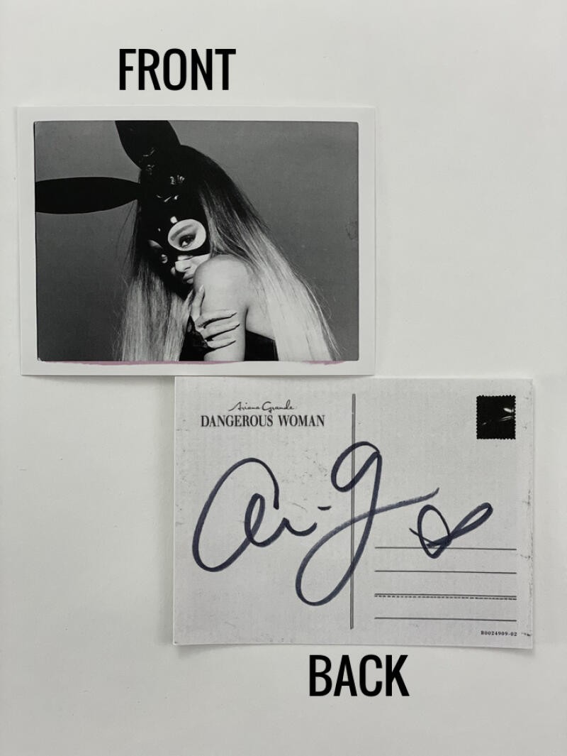 ARIANA GRANDE SIGNED AUTOGRAPH DANGEROUS WOMAN 3X4 PROMO POSTCARD