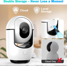 2K Indoor Security Camera for Home ? 360° Pan/Tilt Wifi CCTV with Night Visio...