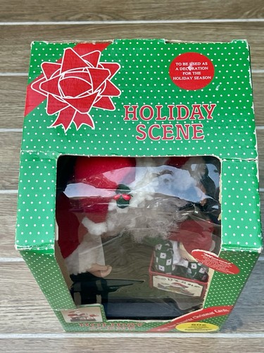 Vtg Holiday Creations Santa Claus Holiday Scene Christmas Music in Original Box - Picture 4 of 8