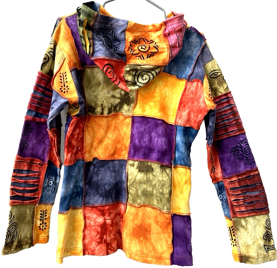 Razor Cut 100% Cotton Outer Patch Jacket Super Colorful Made In Nepal Mushroom - Image 3 of 3