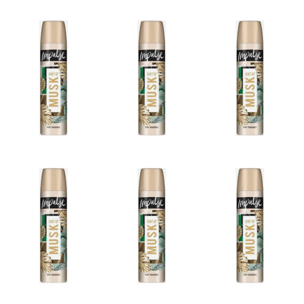 Impulse Body Spray Instant Crush 75ml - Pack of 6