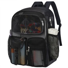 Mesh Backpack Heavy Duty 28L See Through Backpack for Adult with Paded Strap ...
