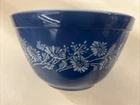 PYREX Colonial Mist Mixing Bowl 401 Blue With White Flowers Vintage Free Ship