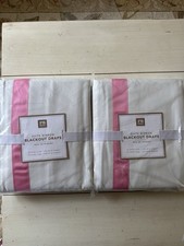 Pottery Barn Teen Suite Ribbon Blackout Curtains Pink Ribbon 52X63 Set of 2