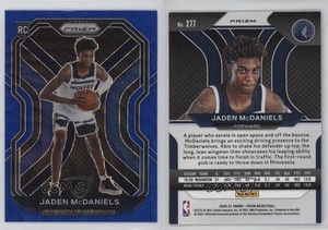 2020-21 Panini Prizm Blue Wave Prizm Jaden McDaniels #277 Rookie RC