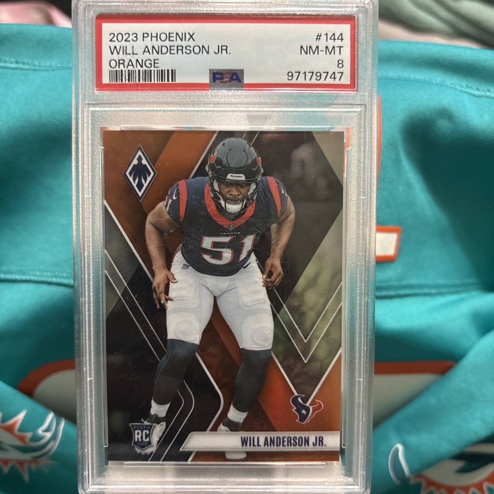 2023 Panini Phoenix - Rookies Will Anderson #144 Orange /99 (RC) Psa 8 view 2