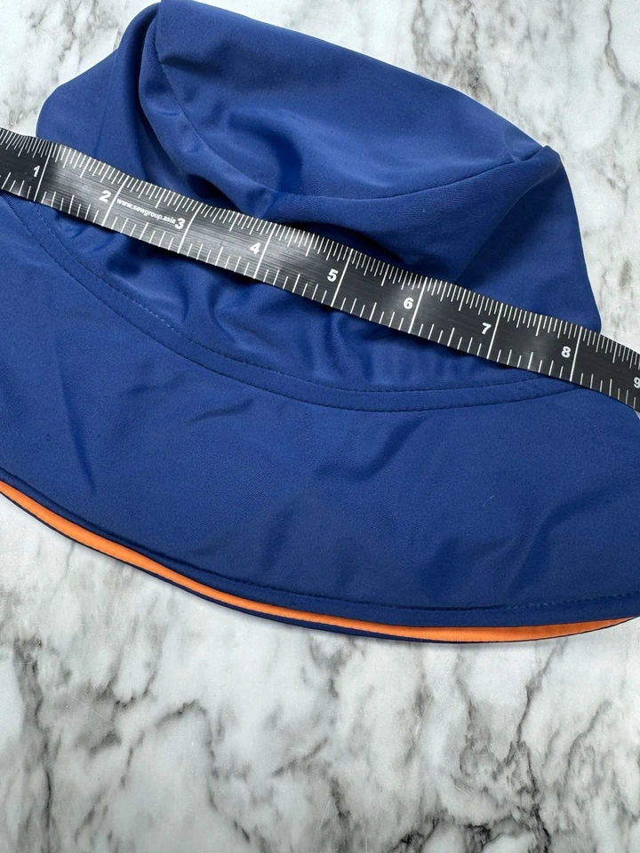 Sombrero para el sol The Flap Happy Floppy Baby azul talla grande 12-24 meses correa para la barbilla UPF 50+ Foto 4 de 4