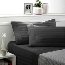 Set lenzuola matrimoniale 2 piazze raso di cotone ZEFIRO Nero