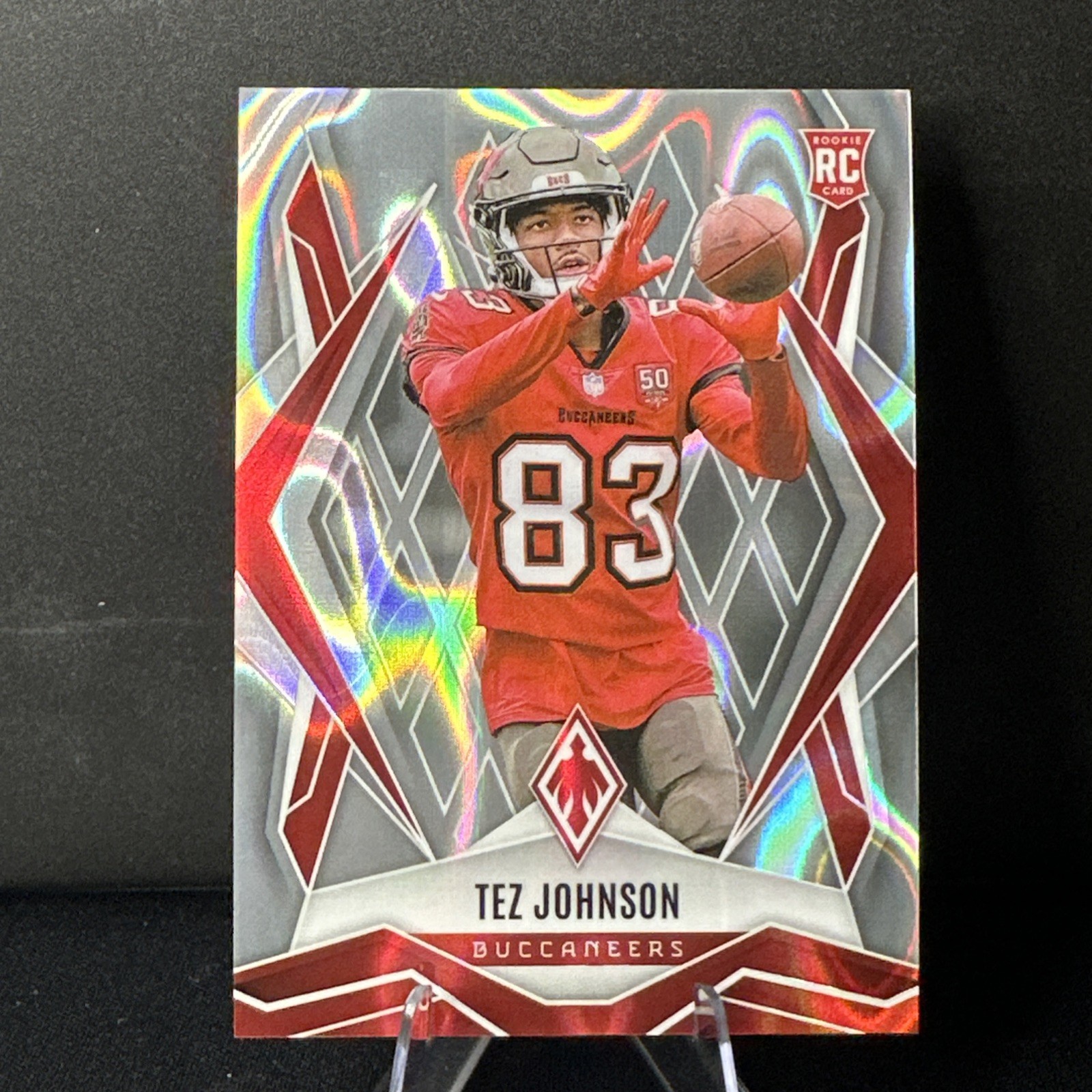 2025 Panini Phoenix #166 Tez Johnson Rookie Ash Lava # /75 TB Bucs